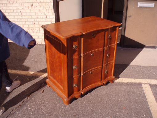 Custom Made Solid Cherry Serpentine Chest Of Drawers