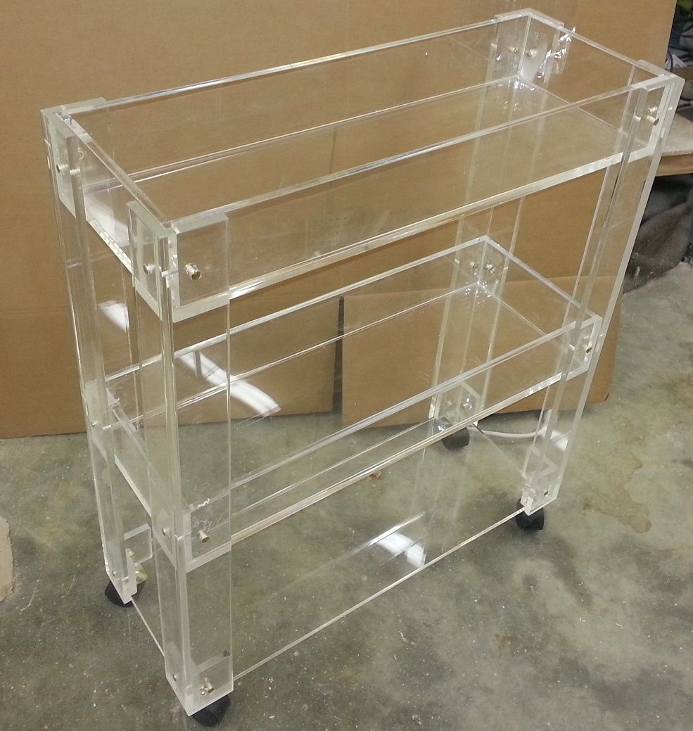 Custom Made Lucite/Acrylic Bar Cart Drink Cart Hand Crafted , Made