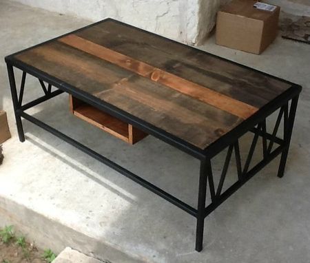 Custom Made Wood & Steel Coffee Table