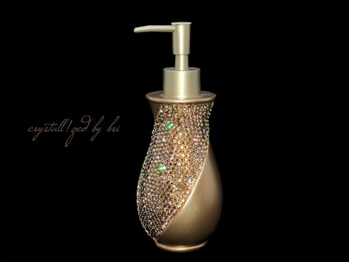 Custom Made Gold Crystallized Soap Dispenser Lotion Pump Bathroom Bling European Crystals Bedazzled