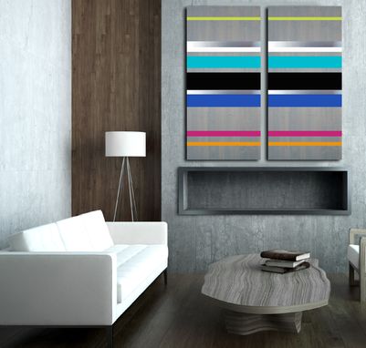 Custom Made 2-Panel Linear Dimension 48x48 - Wood Wall Art, Panel Art, Metal Wall Art, Modern Art, Wall Decor
