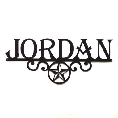 Custom Made Personalized Star Scroll Metal Art Sign