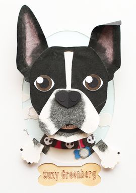 Custom Made Custom Dog Portrait Made From Paper 5 X 7