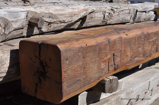 Custom Made Rustic Mantel With Hand Hewn Character