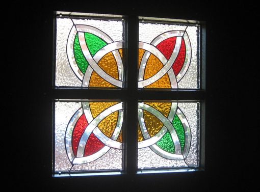Custom Made Celtic Design Stained Glass Door Panels