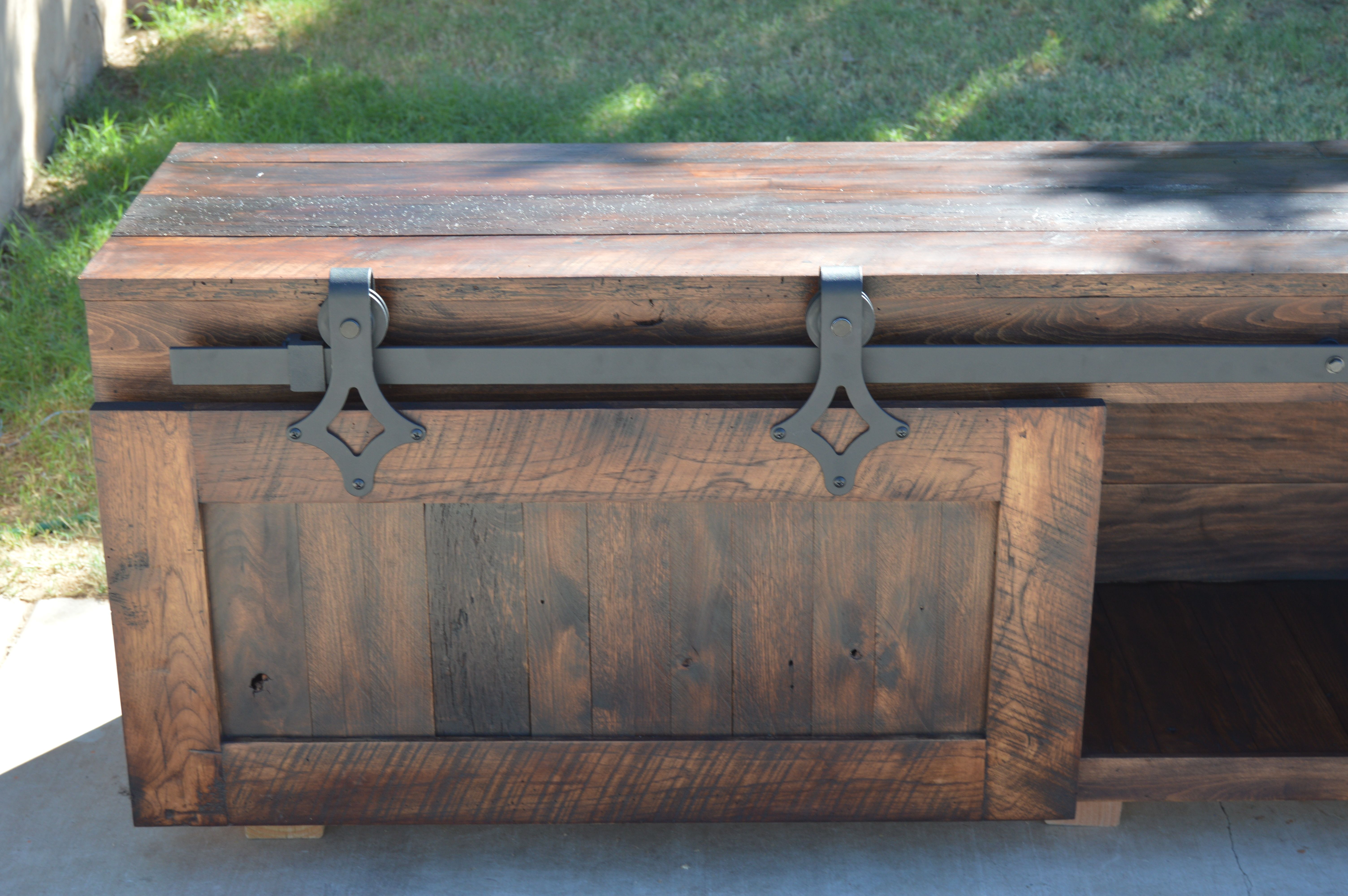 Buy Custom Made Retro Barn Wood Entertainment Center, made to order