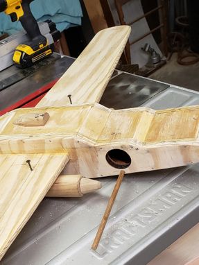 Custom Made Wooden Airplane Bird House And Feeder