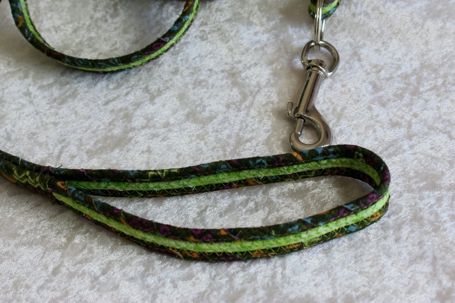 Hand Crafted Dog Leash. Fabric Wrapped Clothesline. Medium To Large Dog
