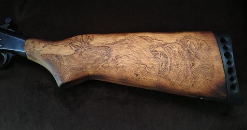 Handmade Custom Burned Gun Stock by San Diego Custom Wood  