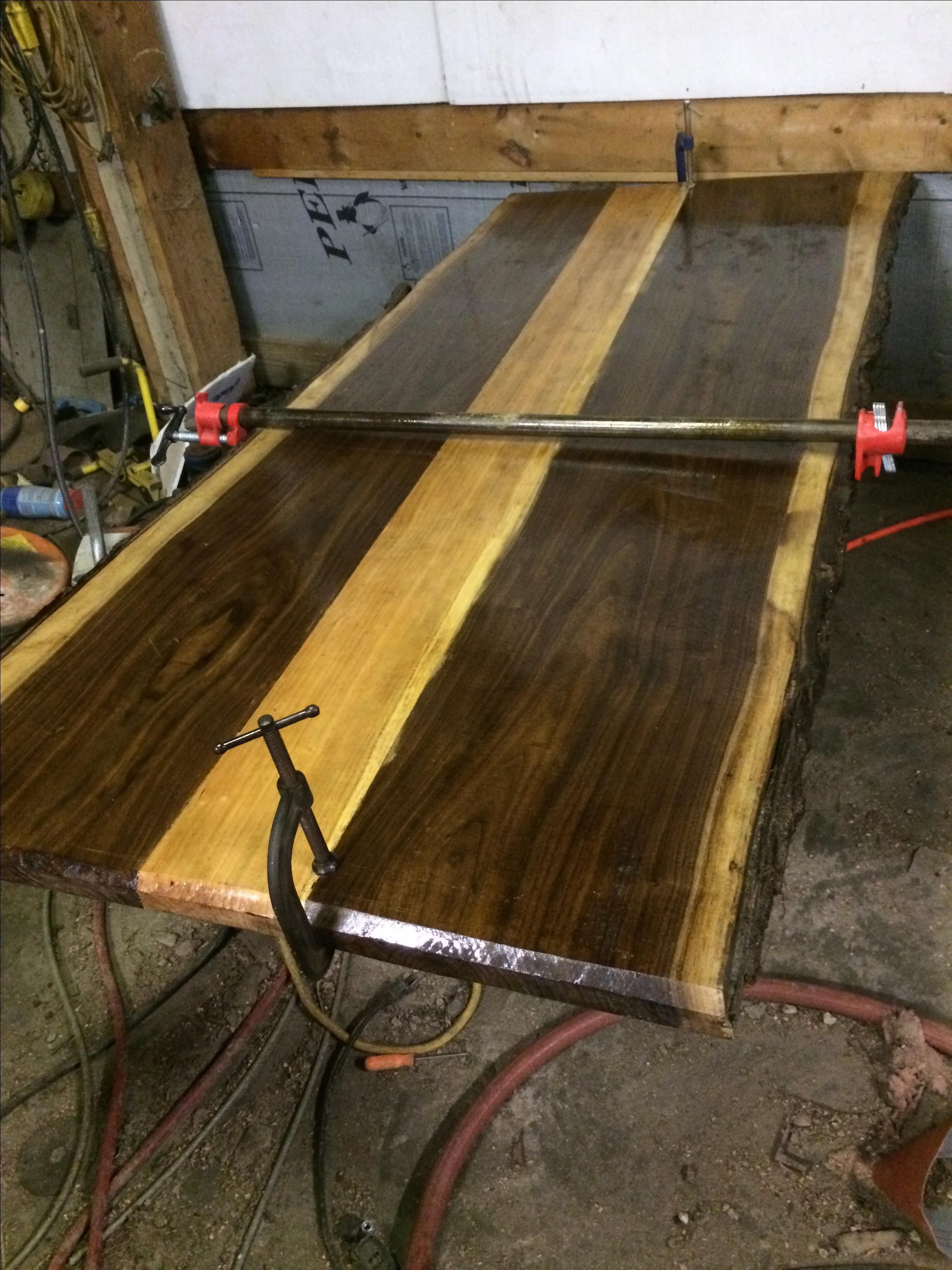 Buy Hand Made Live Edge Walnut & Cherry Tabletop, made to order from
