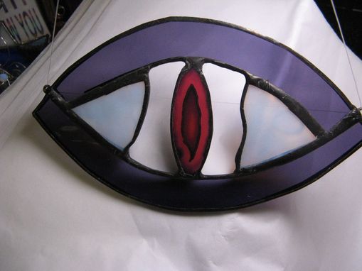 Custom Made Custom Stained Glass Eye Light Catcher With Brazilian Agate