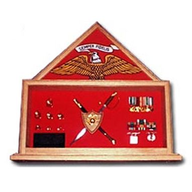 Custom Made Military Shadow Box, Military Flag And Knife Certificate