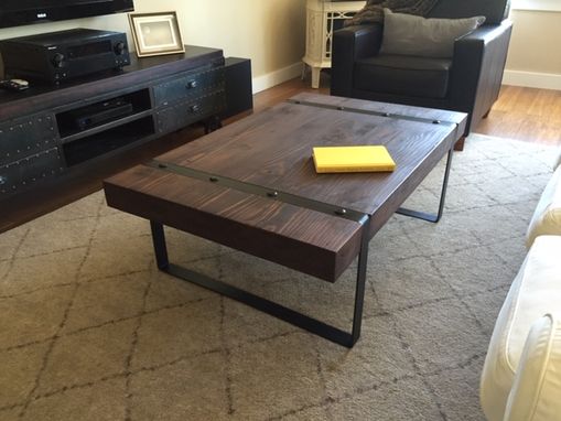 Custom Made Custom Wood And Steel Coffee Table