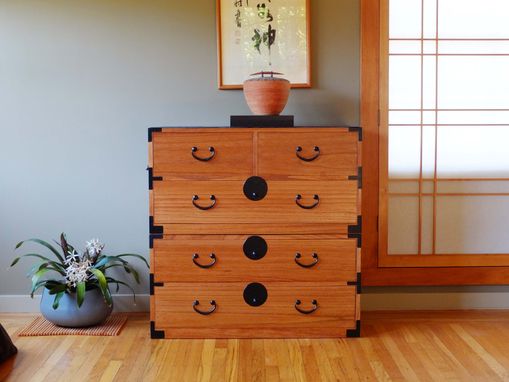 Custom Made Kiri Wood Japanese Style Clothing Chest, Isho Dansu, Tansu