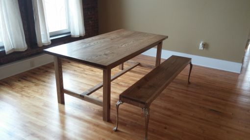 Custom Made Farmhouse Table And Bench