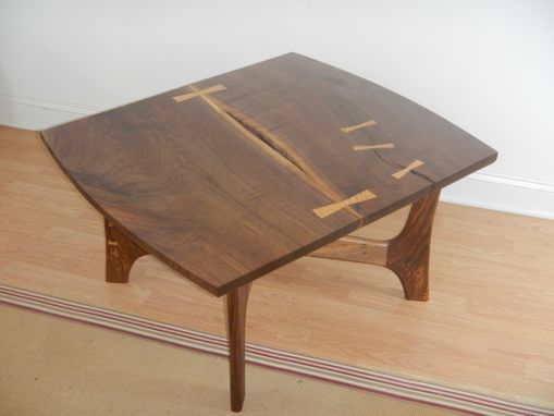 Custom Made Black Walnut Mid Century Modern Style Coffee Table