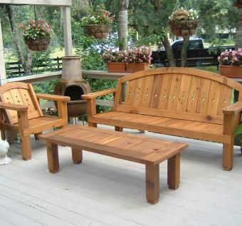Custom Made Red Cedar Outdoor Bench Unit