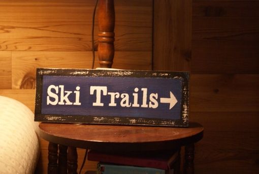 Custom Made Ski Trails Rustic Sign