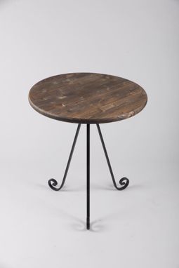 Custom Made Elegent Scroll End, Accent Table, Wood And Metal