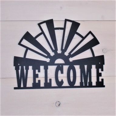 Custom Made Windmill Blades Steel Welcome Sign