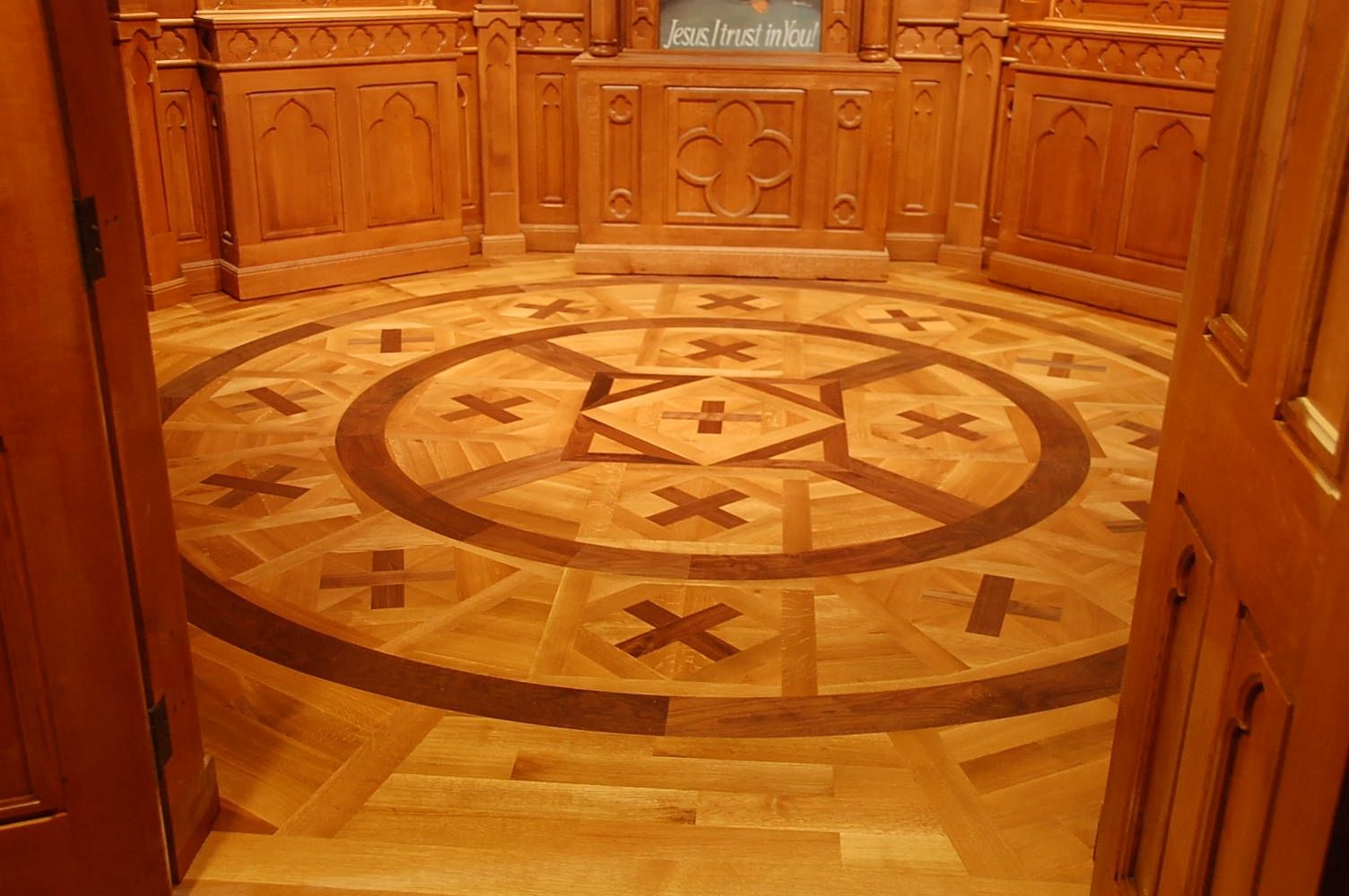 Custom Made Decorative Wood Floor Inlay by Corey Wood Works