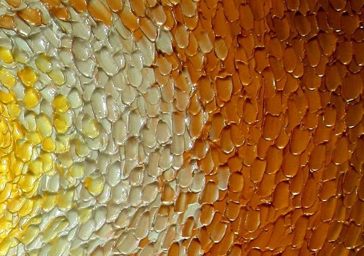 Buy Hand Made Palette Knife Painting, Abstract Gold, Original Metallic