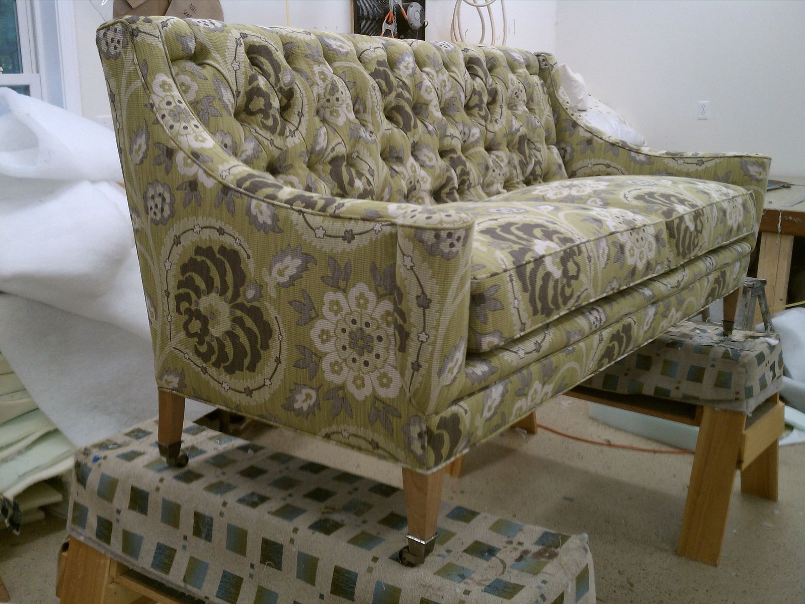 Handmade Custom 72 In Tufted Sofa by Alfred's Upholstery & Co