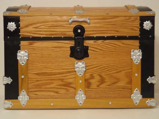 Custom Made Oak Steamer Trunk, Dome Top Trunk, Blanket Chest, Storage Chest, Antique Trunk