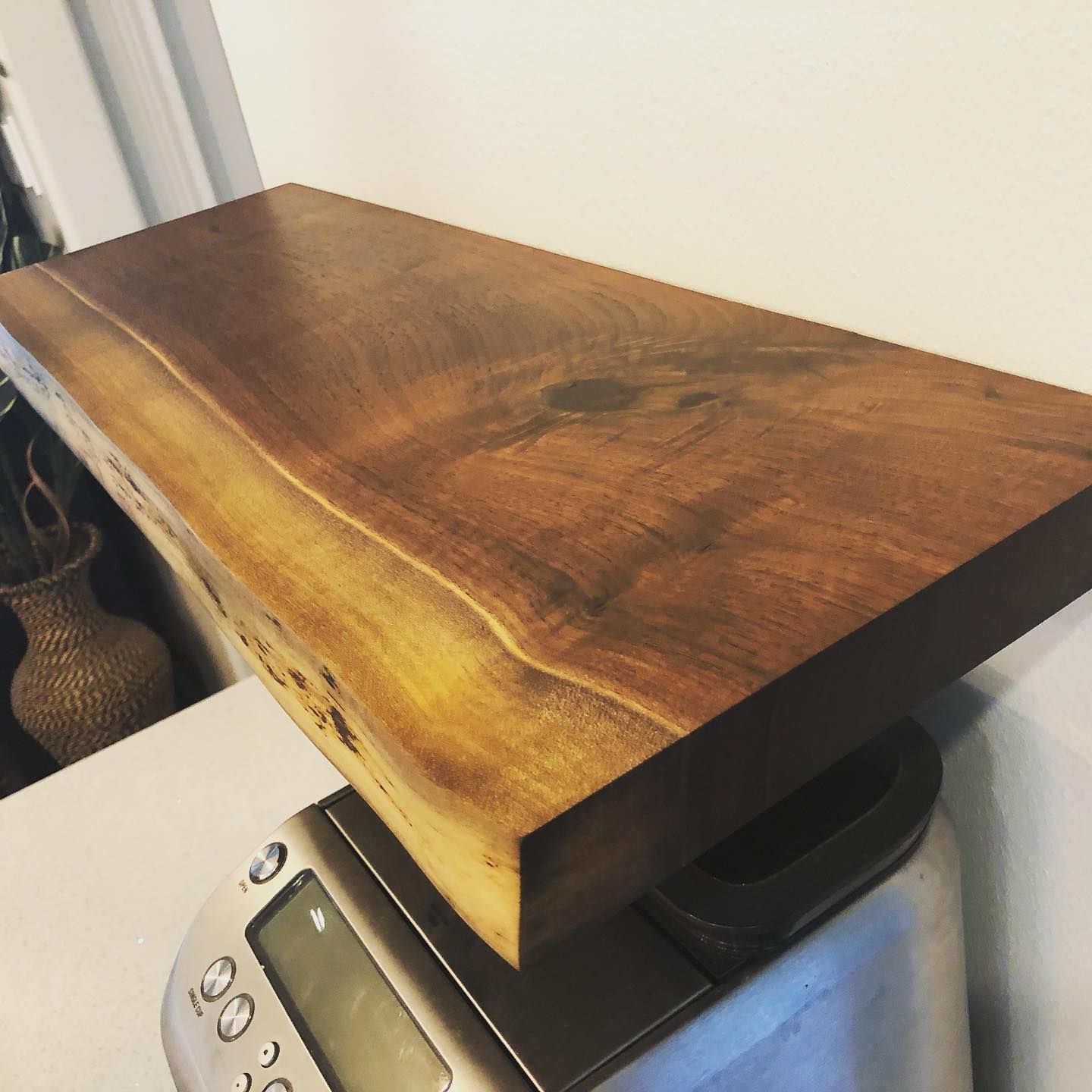 Hand Crafted Live Edge Black Walnut Floating Shelves by Montgomery