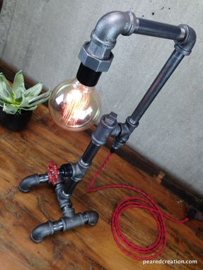 Custom Made Edison Bulb Table Lamp - Industrial Style