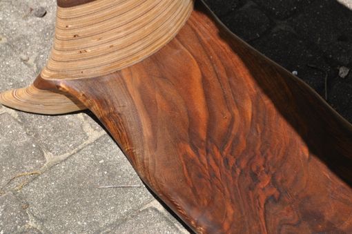 Custom Made Sculpted Walnut Sofa Table 1005