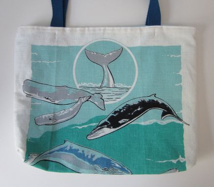 Custom Made Upcycled Tote Bag Made From A Whale Towel