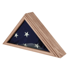 Custom Made Navy Display Case For 3ft X 5ft Flag Oak