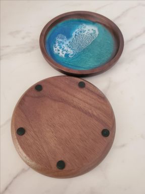 Custom Made Ocean Wood Coasters