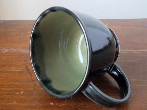 Custom Made Pond And Sencha Coffee Mug Tea Cup Wheel Thrown Stoneware Ceramic Pottery