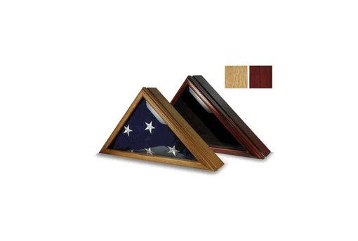 Custom Made Flag Display Case For 5' X 9.5', Wood Burial Flag Display