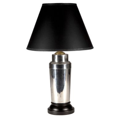 Custom Made Vintage Silver Cocktail Shaker Lamp