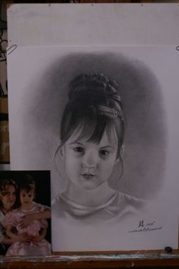 Custom Made Portrait Graphite Hand Drawn Custom Young Girl, Child, Daughter