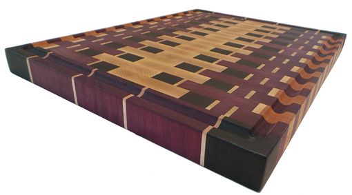 Custom Made Abstract - End Grain Exotic Wood Cutting Board
