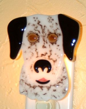 Custom Made Custom  Fused Glass Pet Portrait Nightlight - Dalmatian