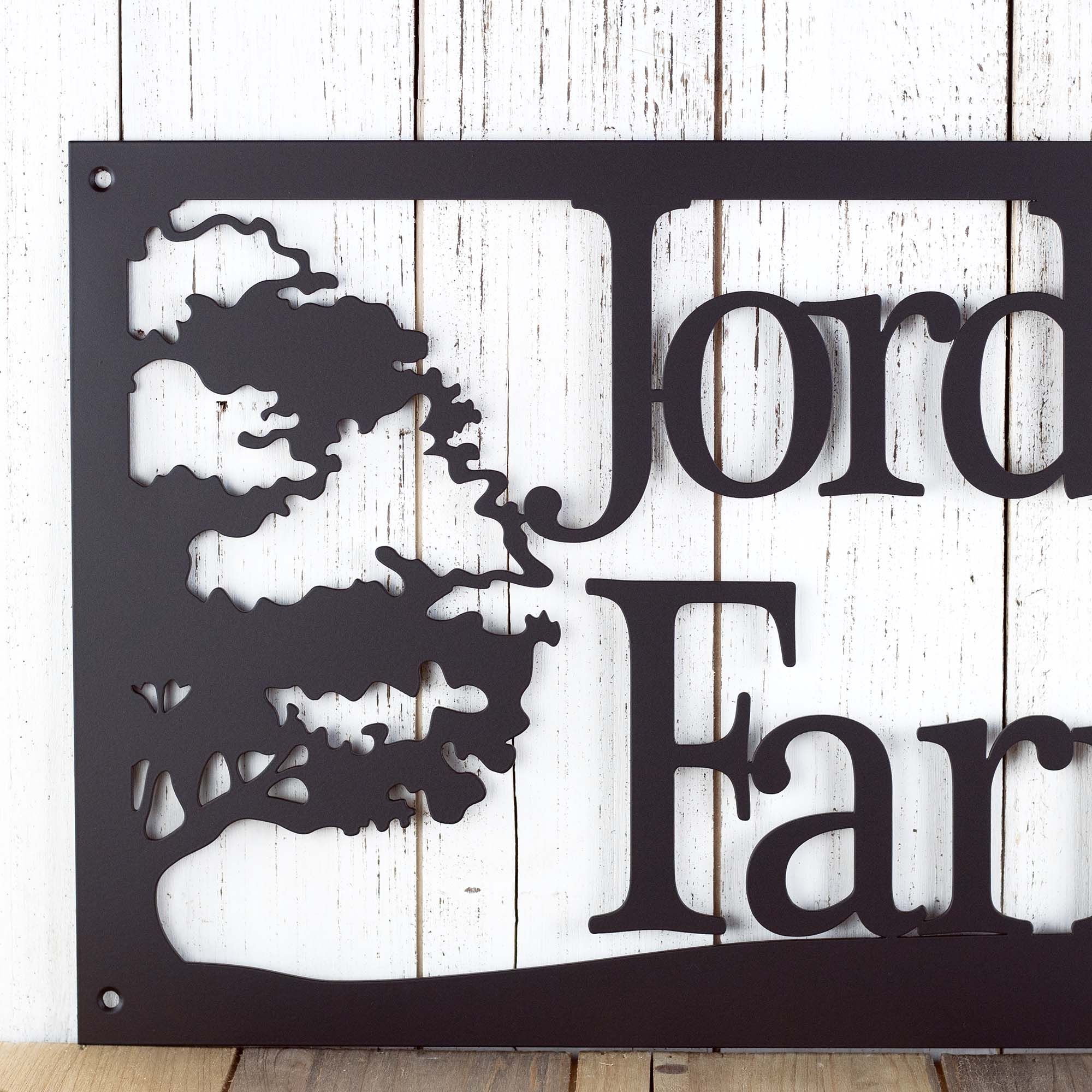 Buy Handmade Custom Metal Sign With Oak Trees, Metal Wall Art, Outdoor