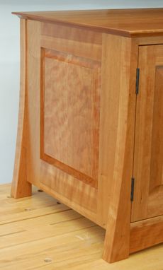 Custom Made Asian Inspired Media Cabinet In Curly Cherry