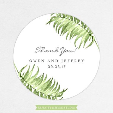 Custom Made Palm Tree Watercolor Favor Label