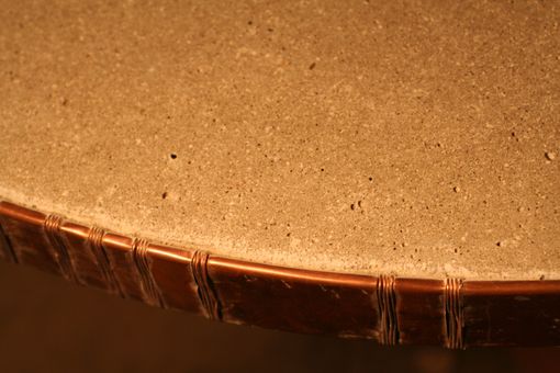 Custom Made Copper Rimmed Coffee Table Top