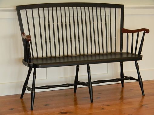 Custom Made Windsor Bench With Cherry Arms