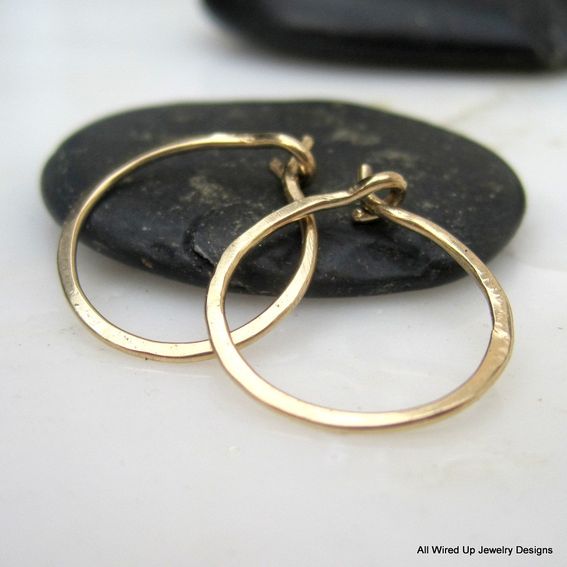 Buy Custom 14k Gold Hoop Earrings, made to order from All Wired Up ...