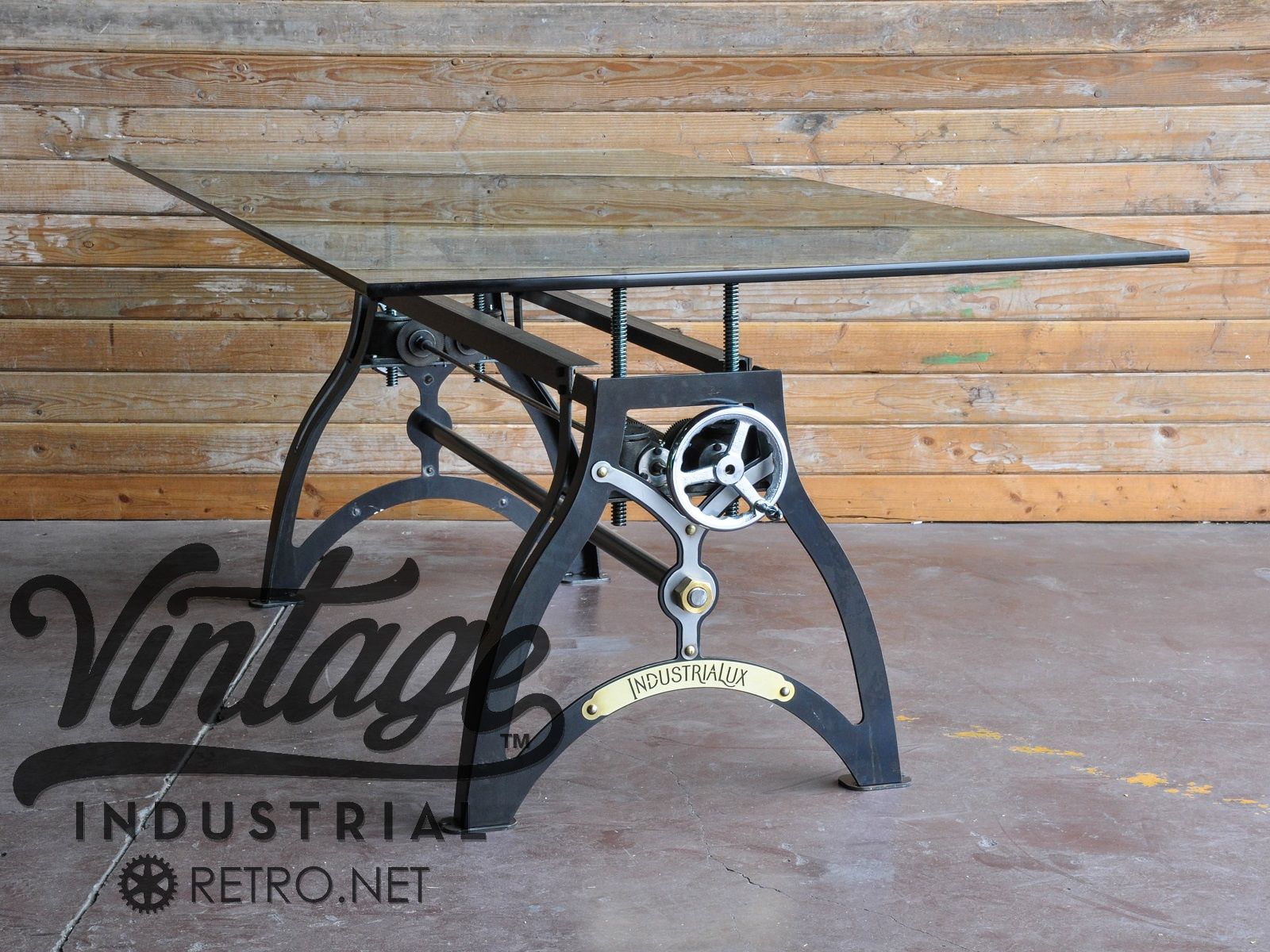 Hand Crafted The Industrialux Crank Table by Vintage Industrial, LLC