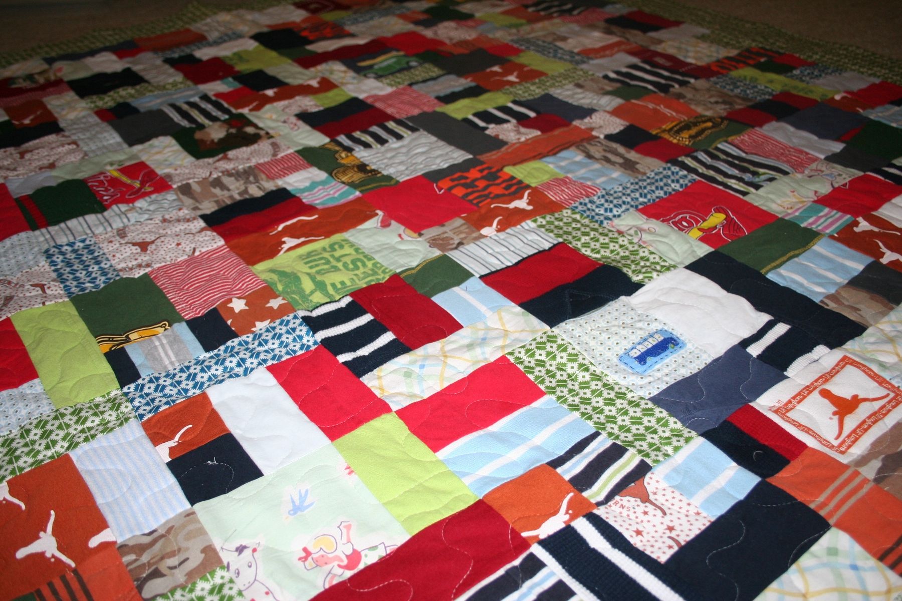 Custom Memory Quilt Made From Clothing by Quilt'm Sunflower Designs