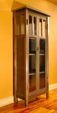 Custom Made Cabinet - Mission Style Steel & Glass