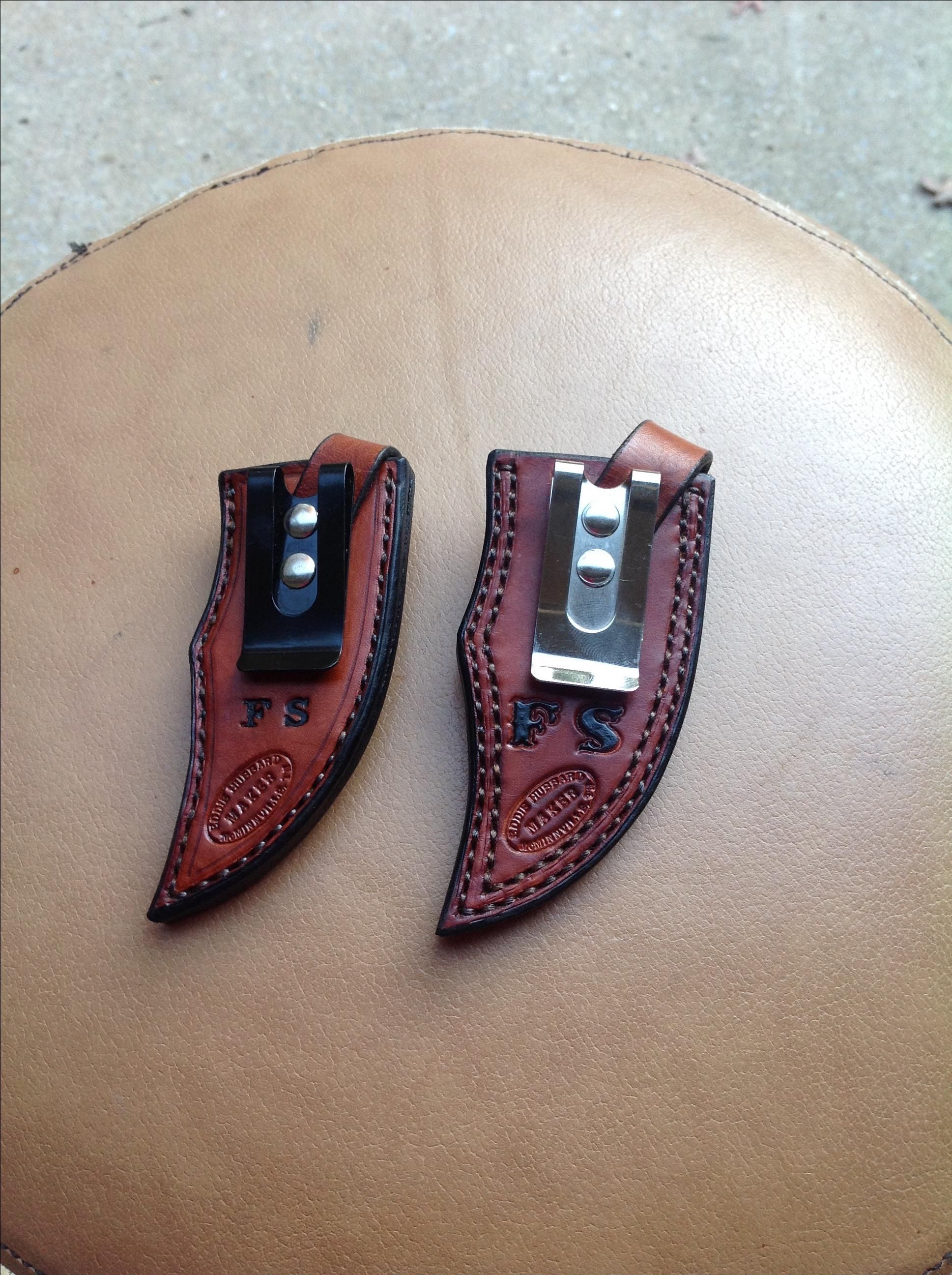 Hand Made Custom Handcrafted Knife Sheaths by Hubbard Leather